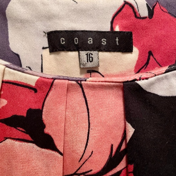 Coast Sleeveless Floral Dress Size UK 16 - Picture 7 of 7